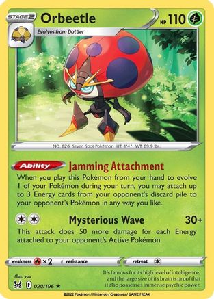 Orbeetle 20/196 - SWSH11 Lost Origin Reverse Holofoil