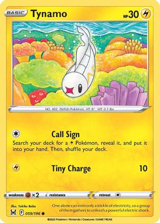 Tynamo 59/196 - SWSH11 Lost Origin Reverse Holofoil