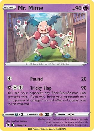 Mr. Mime 67/196 - SWSH11 Lost Origin Reverse Holofoil