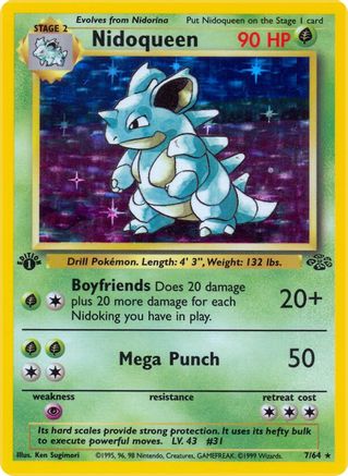 Nidoqueen (7) 7/64 - Jungle 1st Edition Holofoil
