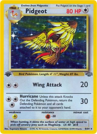 Pidgeot (8) 8/64 - Jungle 1st Edition Holofoil