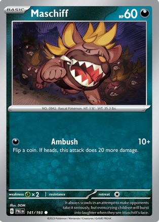 Maschiff - 141/193 141 - SV02 Paldea Evolved Reverse Holofoil
