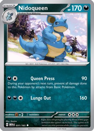 Nidoqueen 31 - SV Scarlet & Violet 151 Reverse Holofoil