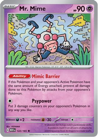 Mr. Mime - 122/165 122 - SV Scarlet & Violet 151 Reverse Holofoil