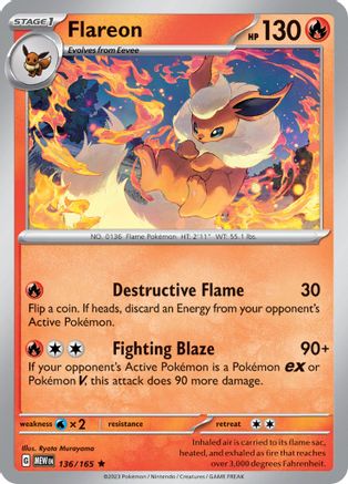 Flareon 136 - SV Scarlet & Violet 151 Reverse Holofoil