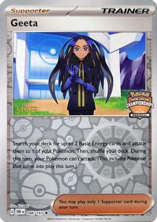 Geeta - 188/197 (Regional Championships) [Staff] 188 - League & Championship Cards Reverse Holofoil