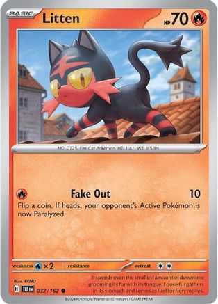 Litten - 032/162 32 - SV05 Temporal Forces Reverse Holofoil