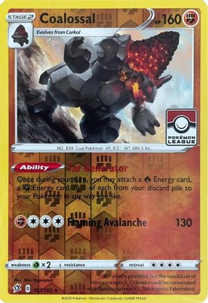 Coalossal - 107/192 (League Promo) 107 - League & Championship Cards Reverse Holofoil