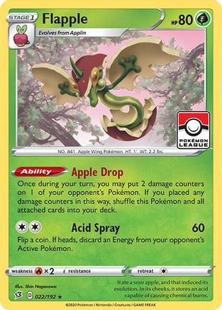 Flapple - 022/192 (League Promo) 22 - League & Championship Cards Reverse Holofoil