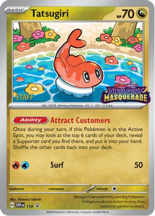 Tatsugiri - 118 (Prerelease) [Staff] 118 - SV Scarlet & Violet Promo Cards Holofoil
