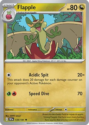 Flapple - 139/191 139 - SV08 Surging Sparks Reverse Holofoil