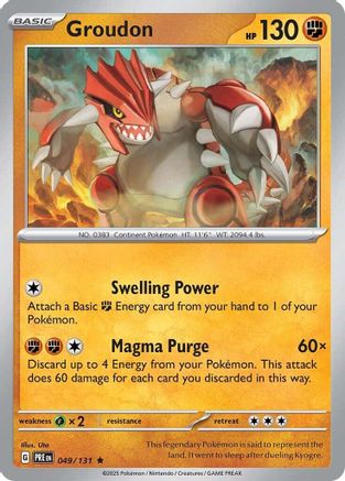 Groudon 49 - SV Prismatic Evolutions Holofoil