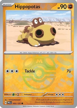 Hippopotas (Master Ball Pattern) 52 - SV Prismatic Evolutions Holofoil