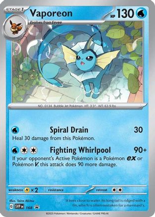 Vaporeon - 168 (Cosmos Holo) 168 - SV Scarlet & Violet Promo Cards Holofoil