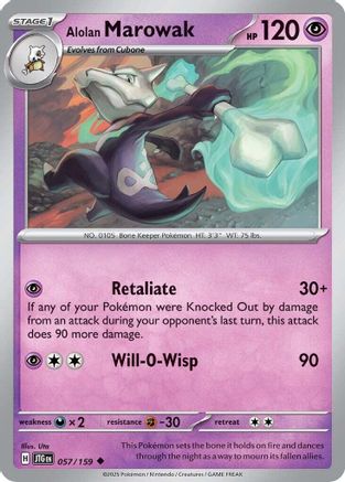 Alolan Marowak 57 - SV09 Journey Together Reverse Holofoil