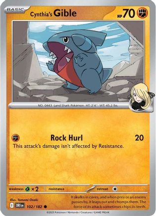 Cynthia's Gible 102 - SV10 Destined Rivals