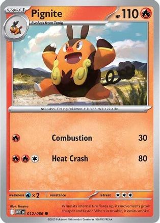 Pignite - 012/086 12 - SV White Flare Reverse Holofoil