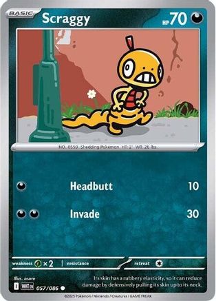 Scraggy - 054/086 54 - SV White Flare Reverse Holofoil