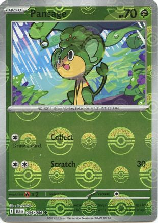 Pansage - 004/086 (Poke Ball Pattern) 4 - SV Black Bolt Holofoil