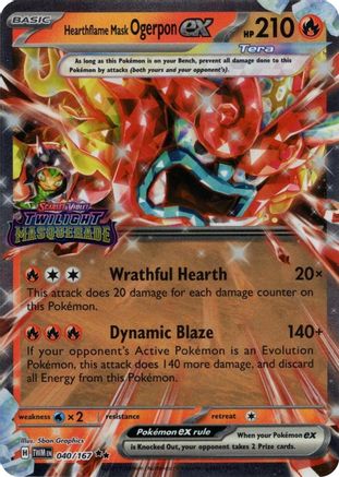 Hearthflame Mask Ogerpon ex (Twilight Masquerade Stamp) 40 - Miscellaneous Cards & Products Holofoil