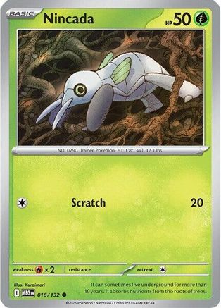 Nincada 16 - ME01 Mega Evolution Reverse Holofoil