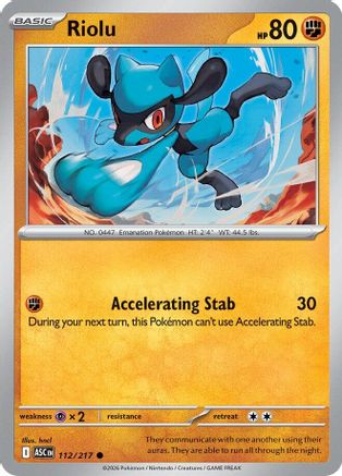 Riolu 112 - ME Ascended Heroes Reverse Holofoil
