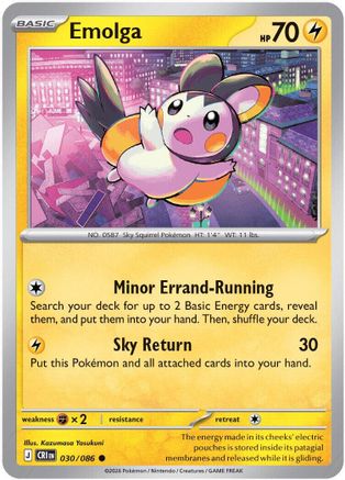 Emolga 30 - ME04 Chaos Rising Reverse Holofoil