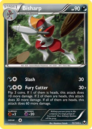 Bisharp (72) 72/108 - Dark Explorers Reverse Holofoil