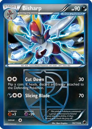 Bisharp (Team Plasma) (74) 74/116 - Plasma Freeze Reverse Holofoil