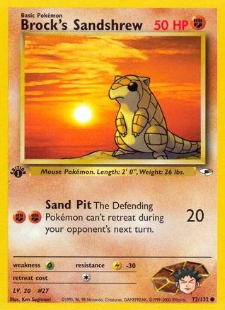 Brock's Sandshrew (72) 72/132 - Gym Heroes 1st Edition