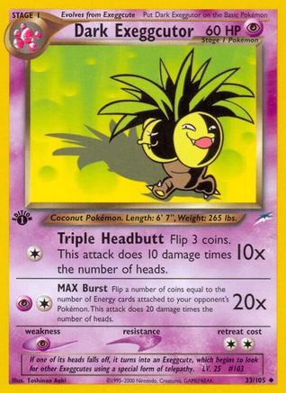 Dark Exeggcutor 33/105 - Neo Destiny 1st Edition