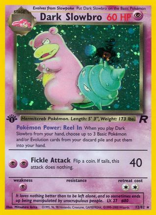 Dark Slowbro (12) 12/82 - Team Rocket 1st Edition Holofoil