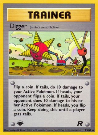 Digger (Rocket's Secret Machine) 75/82 - Team Rocket 1st Edition