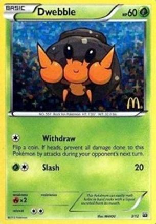 Dwebble - 3/12 3/12 - McDonalds Promos 2012 Holofoil