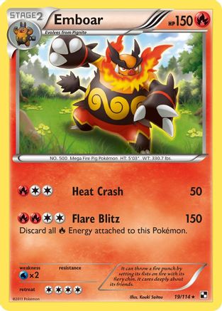 Emboar (19) 19/114 - Black and White Reverse Holofoil