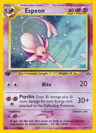 Espeon (1) 1/75 - Neo Discovery 1st Edition Holofoil