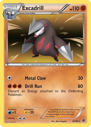 Excadrill (56) 56/98 - Emerging Powers Reverse Holofoil