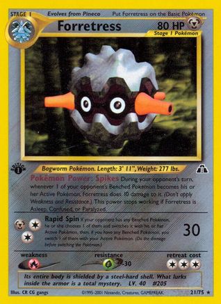 Forretress (21) 21/75 - Neo Discovery 1st Edition