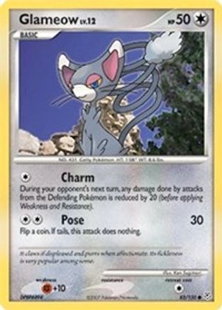 Glameow 83/130 - Diamond and Pearl Reverse Holofoil