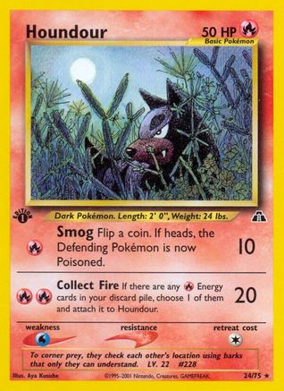 Houndour (24) 24/75 - Neo Discovery 1st Edition