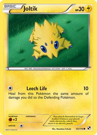 Joltik (45) 45/114 - Black and White Reverse Holofoil