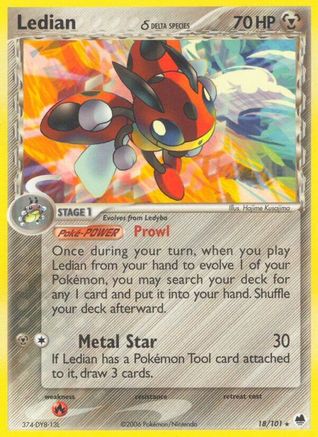 Ledian (Delta Species) 18/101 - Dragon Frontiers Reverse Holofoil