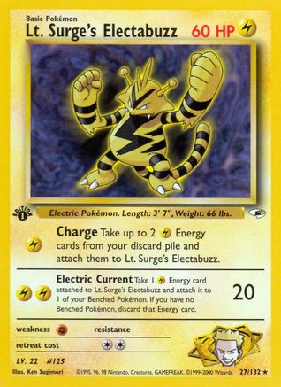 Lt. Surge's Electabuzz (27) 27/132 - Gym Heroes 1st Edition