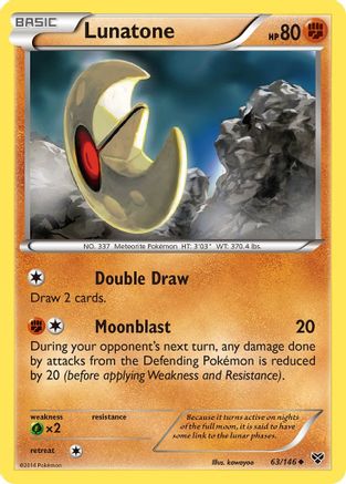 Lunatone 63/146 - XY Base Set Reverse Holofoil