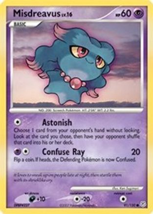 Misdreavus 91/130 - Diamond and Pearl Reverse Holofoil