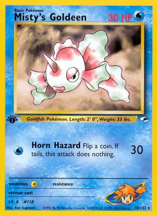 Misty's Goldeen (30) 30/132 - Gym Heroes 1st Edition