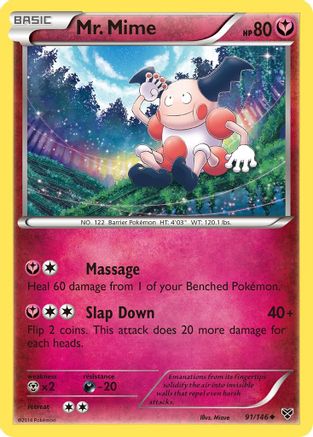 Mr. Mime 91/146 - XY Base Set Reverse Holofoil