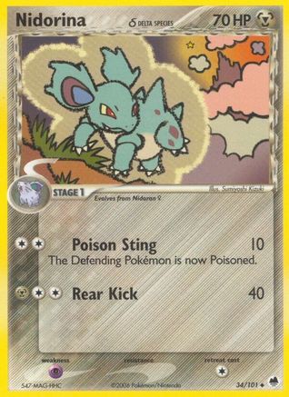 Nidorina (Delta Species) 34/101 - Dragon Frontiers Reverse Holofoil