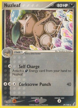 Nuzleaf 39/100 - Crystal Guardians Reverse Holofoil