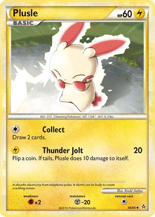 Plusle 36/95 - Unleashed Reverse Holofoil